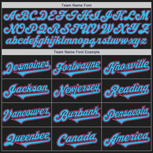 Load image into Gallery viewer, Custom Black Sky Blue-Pink Authentic Two Tone Baseball Jersey