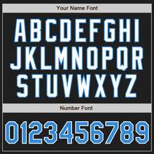 Load image into Gallery viewer, Custom Black Electric Blue-White Authentic Two Tone Baseball Jersey