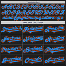 Load image into Gallery viewer, Custom Black Electric Blue-Orange Authentic Two Tone Baseball Jersey