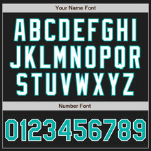 Load image into Gallery viewer, Custom Black Aqua-White Authentic Two Tone Baseball Jersey