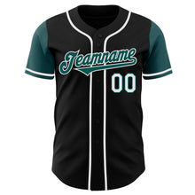 Load image into Gallery viewer, Custom Black Midnight Green-White Authentic Two Tone Baseball Jersey