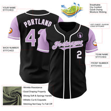 Load image into Gallery viewer, Custom Black Light Purple-White Authentic Two Tone Baseball Jersey
