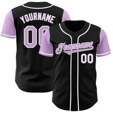 Load image into Gallery viewer, Custom Black Light Purple-White Authentic Two Tone Baseball Jersey