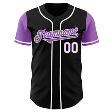 Load image into Gallery viewer, Custom Black Medium Purple-White Authentic Two Tone Baseball Jersey