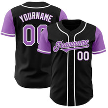 Load image into Gallery viewer, Custom Black Medium Purple-White Authentic Two Tone Baseball Jersey