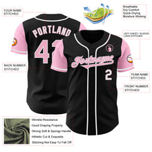 Load image into Gallery viewer, Custom Black Light Pink-White Authentic Two Tone Baseball Jersey