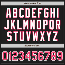Load image into Gallery viewer, Custom Black Neon Pink-White Authentic Two Tone Baseball Jersey