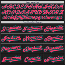 Load image into Gallery viewer, Custom Black Neon Pink-Teal Authentic Two Tone Baseball Jersey
