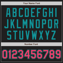 Load image into Gallery viewer, Custom Black Neon Pink-Teal Authentic Two Tone Baseball Jersey