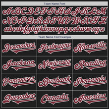 Load image into Gallery viewer, Custom Black Burgundy-White Authentic Two Tone Baseball Jersey