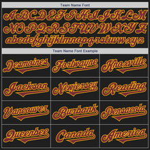 Load image into Gallery viewer, Custom Black Burgundy-Gold Authentic Two Tone Baseball Jersey