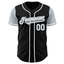Load image into Gallery viewer, Custom Black Silver-White Authentic Two Tone Baseball Jersey