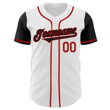 Load image into Gallery viewer, Custom White Black-Red Authentic Two Tone Baseball Jersey