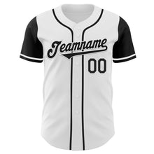 Load image into Gallery viewer, Custom White Black Authentic Two Tone Baseball Jersey