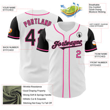 Load image into Gallery viewer, Custom White Black-Pink Authentic Two Tone Baseball Jersey