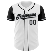 Load image into Gallery viewer, Custom White Black-Gray Authentic Two Tone Baseball Jersey
