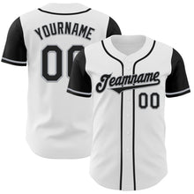 Load image into Gallery viewer, Custom White Black-Gray Authentic Two Tone Baseball Jersey