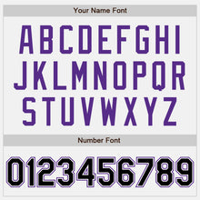 Load image into Gallery viewer, Custom White Black-Purple Authentic Two Tone Baseball Jersey