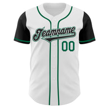 Load image into Gallery viewer, Custom White Black-Kelly Green Authentic Two Tone Baseball Jersey