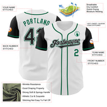 Load image into Gallery viewer, Custom White Black-Kelly Green Authentic Two Tone Baseball Jersey