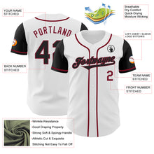 Load image into Gallery viewer, Custom White Black-Crimson Authentic Two Tone Baseball Jersey