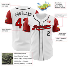 Load image into Gallery viewer, Custom White Red-Black Authentic Two Tone Baseball Jersey