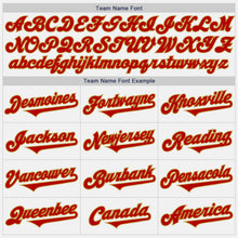 Load image into Gallery viewer, Custom White Red-Old Gold Authentic Two Tone Baseball Jersey