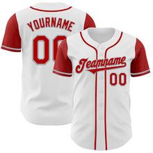 Load image into Gallery viewer, Custom White Red-Gray Authentic Two Tone Baseball Jersey