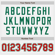 Load image into Gallery viewer, Custom White Red-Kelly Green Authentic Two Tone Baseball Jersey