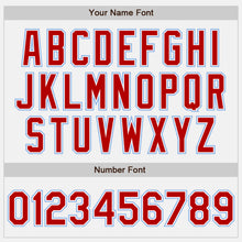Load image into Gallery viewer, Custom White Red-Light Blue Authentic Two Tone Baseball Jersey