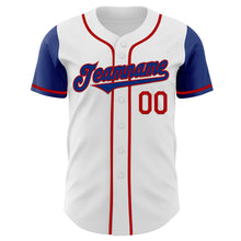 Load image into Gallery viewer, Custom White Royal-Red Authentic Two Tone Baseball Jersey