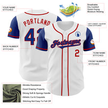 Load image into Gallery viewer, Custom White Royal-Red Authentic Two Tone Baseball Jersey
