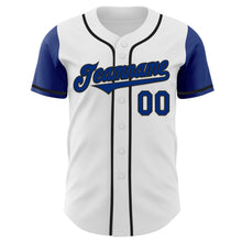 Load image into Gallery viewer, Custom White Royal-Black Authentic Two Tone Baseball Jersey