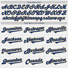 Load image into Gallery viewer, Custom White Royal-Old Gold Authentic Two Tone Baseball Jersey