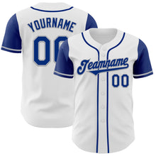 Load image into Gallery viewer, Custom White Royal-Gray Authentic Two Tone Baseball Jersey