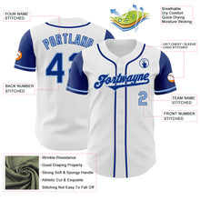 Load image into Gallery viewer, Custom White Royal-Light Blue Authentic Two Tone Baseball Jersey