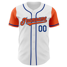 Load image into Gallery viewer, Custom White Orange-Royal Authentic Two Tone Baseball Jersey