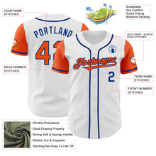 Load image into Gallery viewer, Custom White Orange-Royal Authentic Two Tone Baseball Jersey