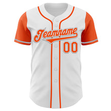 Load image into Gallery viewer, Custom White Orange-Gray Authentic Two Tone Baseball Jersey