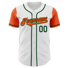 Load image into Gallery viewer, Custom White Orange-Green Authentic Two Tone Baseball Jersey