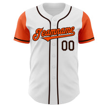 Load image into Gallery viewer, Custom White Orange-Brown Authentic Two Tone Baseball Jersey