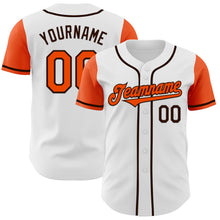 Load image into Gallery viewer, Custom White Orange-Brown Authentic Two Tone Baseball Jersey