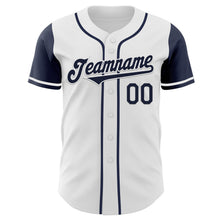 Load image into Gallery viewer, Custom White Navy Authentic Two Tone Baseball Jersey
