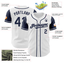 Load image into Gallery viewer, Custom White Navy-Gray Authentic Two Tone Baseball Jersey