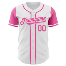 Load image into Gallery viewer, Custom White Pink Authentic Two Tone Baseball Jersey