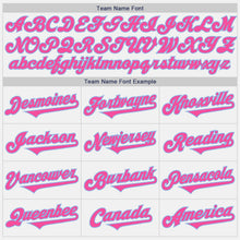 Load image into Gallery viewer, Custom White Pink-Light Blue Authentic Two Tone Baseball Jersey