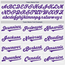 Load image into Gallery viewer, Custom White Purple Authentic Two Tone Baseball Jersey