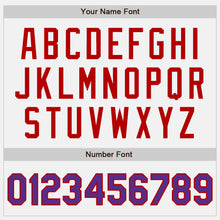 Load image into Gallery viewer, Custom White Purple-Red Authentic Two Tone Baseball Jersey