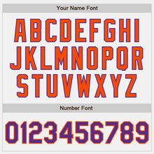 Load image into Gallery viewer, Custom White Purple-Orange Authentic Two Tone Baseball Jersey