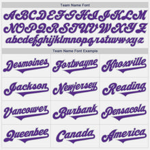 Load image into Gallery viewer, Custom White Purple-Gray Authentic Two Tone Baseball Jersey